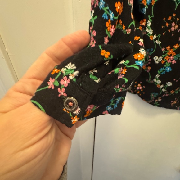 Anthropologie Avingnon Maeve Black Floral Blouse - Picture 5 of 7